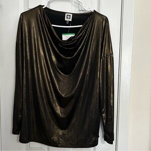 Anne Klein Metallic Bronze Top